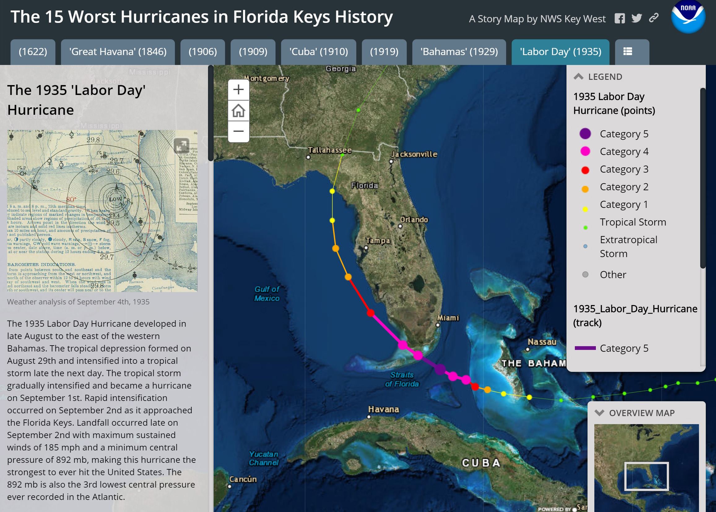 Photo of NOAA’s Labor Day Hurricane Page of 15 Top Hurricanes in the Keys